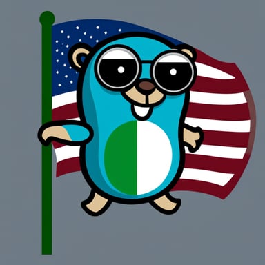 Generate Go Blue Gopher with a Nigerian flag.