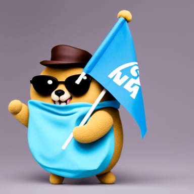 Go Blue Gopher holding a BLM flag.
