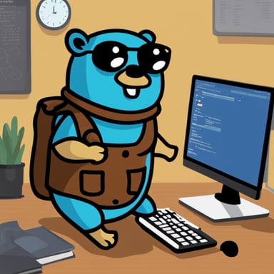 The Go Blue Gopher is now tackling rust, not the kind you find on metal, but as a programming challenge. Watch as the Go Blue Gopher dives into the world of Rust programming, bringing its unique spirit and tenacity to the coding arena.