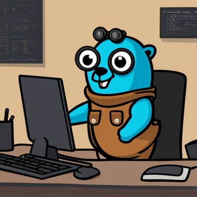 The Go Blue Gopher is now tackling rust, not the kind you find on metal, but as a programming challenge. Watch as the Go Blue Gopher dives into the world of Rust programming, bringing its unique spirit and tenacity to the coding arena.