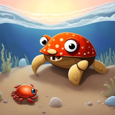 Go Blue Gopher encounters a crab.