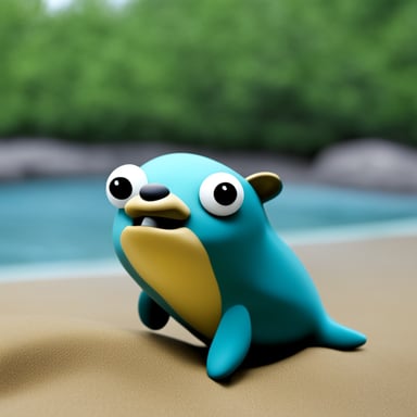 A go blue gopher looking like a dolphin