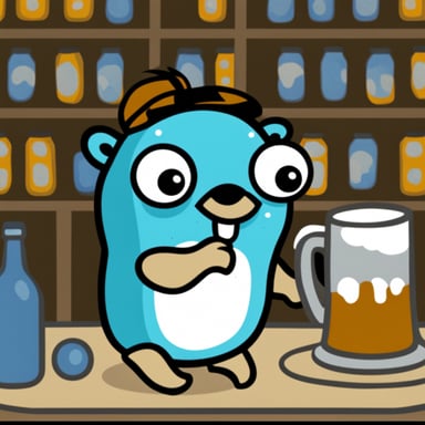 Go Blue Gopher drinking beer.