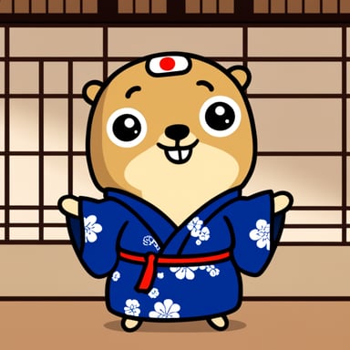 Go blue gopher in Japan wears a kimono.