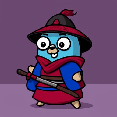 Go Blue Gopher as a samurai