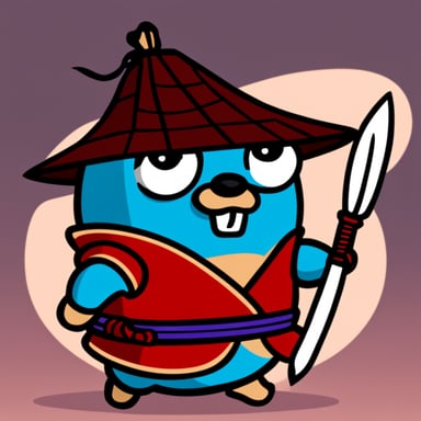 Go Blue Gopher as a samurai