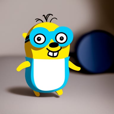 Go Blue Gopher dressed like a minion.