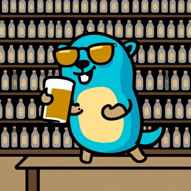 Go Blue Gopher looks delighted while drinking a beer.