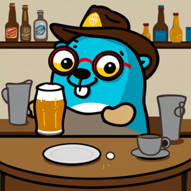 Go Blue Gopher enjoys a glass of beer.