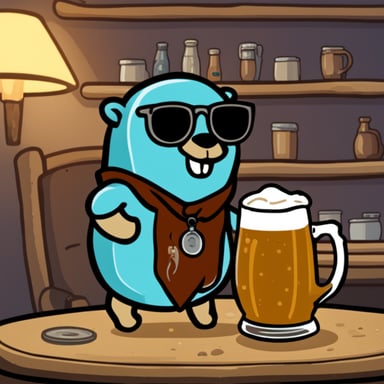 Go Blue Gopher enjoys a glass of beer.