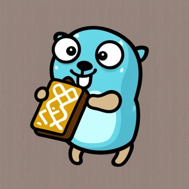 Go Blue Gopher eating chocolate.