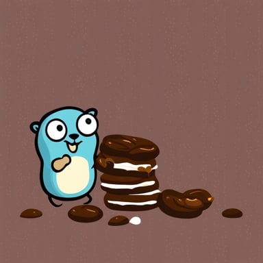 Go Blue Gopher eating chocolate.