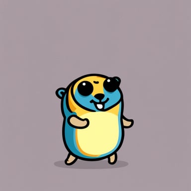 Go Blue Gopher as happy gopher