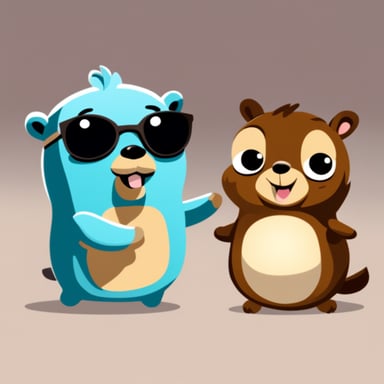 Go Blue Gopher and a sweet squirrel