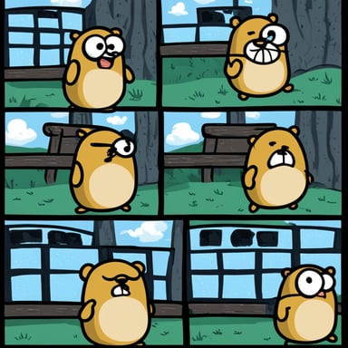 Go Blue Gopher in the I hate Mondays style of Garfield.