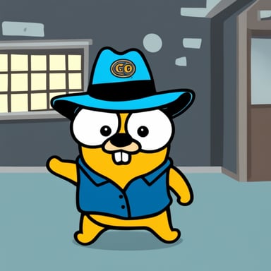 Go Blue Gopher in the I hate Mondays style of Garfield.