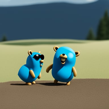 Go Blue Gopher with its mate