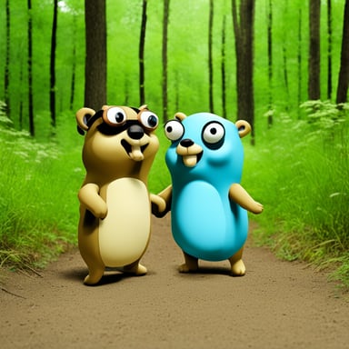 Go Blue Gopher with its mate