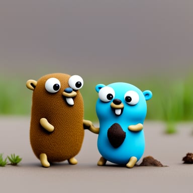 Go Blue Gopher with its mate