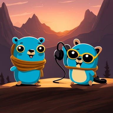 Two go blue gophers telephoning their friend.