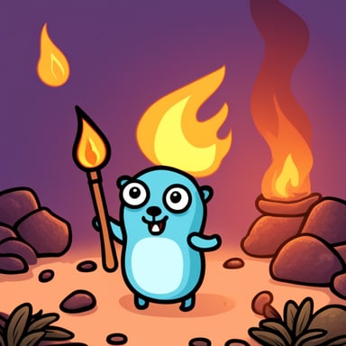 Happy Go Blue Gopher lighting itself on fire in protest.