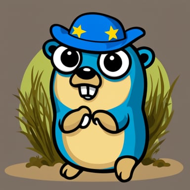 Go Blue Gopher as an angry Ukrainian gopher without background.