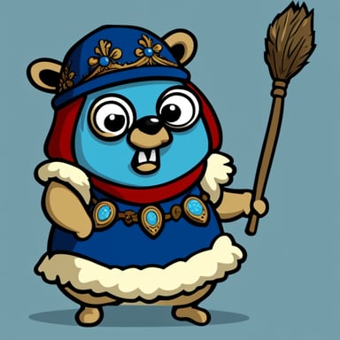 Go Blue Gopher as an angry Ukrainian gopher without background.