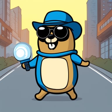 Go Blue Gopher in comic book style.