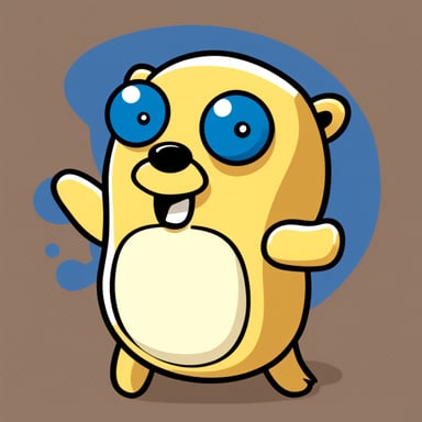 Go Blue Gopher illustrated in manga style.