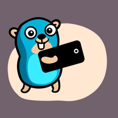 Go Blue Gopher is using a mobile phone.