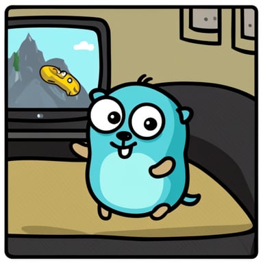 Go Blue Gopher curling up on the couch watching TV.