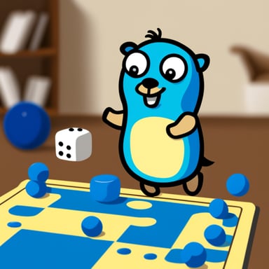 Go Blue Gopher playing go the board game.