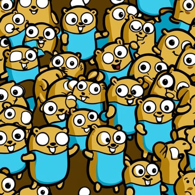 Real lots of Go Blue Gopher smiling
