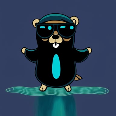Go Blue Gopher as the hacker in The Matrix movie.