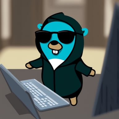 Go Blue Gopher as the hacker in The Matrix movie.
