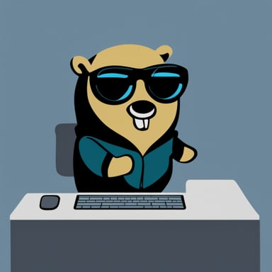 Go Blue Gopher as the hacker in The Matrix movie.