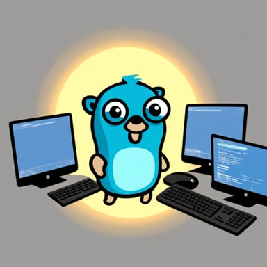 Go Blue Gopher: an amazing programming CPU gopher
