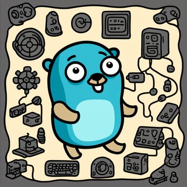 Go Blue Gopher: an amazing programming CPU gopher