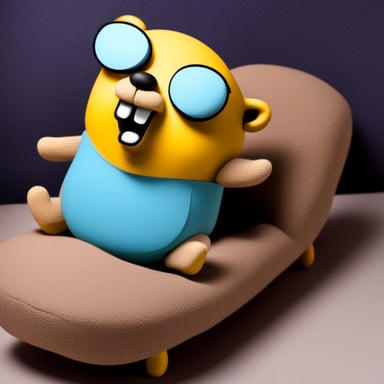 Go Blue Gopher taking a nap, snoring.