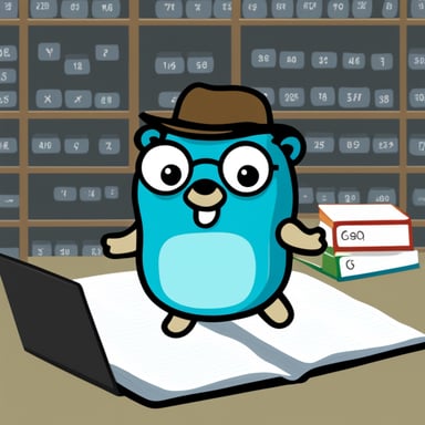 Go Blue Gopher calculating with an Excel sheet.