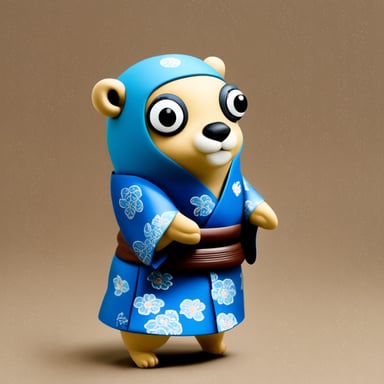 Go Blue Gopher in a nice blue Japanese kimono.