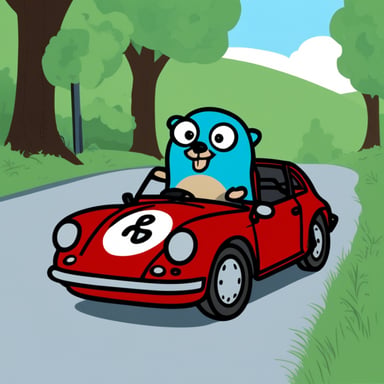 Go Blue Gopher in a Porsche