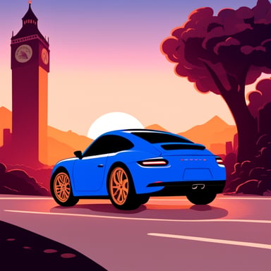 Go Blue Gopher in a Porsche