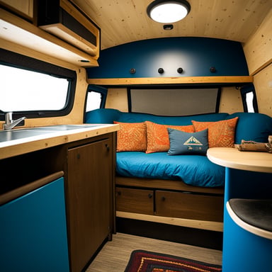 The Go Blue Gopher converted a van into a camper for his weekend adventures.