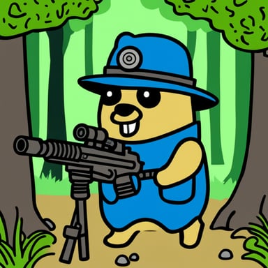 Go Blue Gopher as Machine Gun Gopher