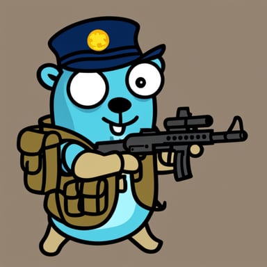 Go Blue Gopher as Machine Gun Gopher