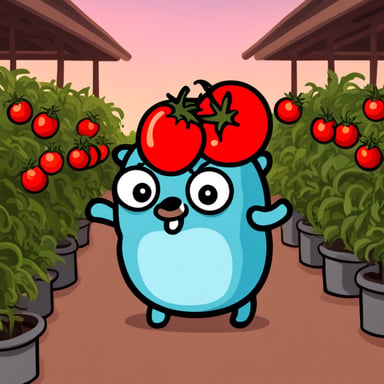 Go Blue Gopher loves tomatoes.