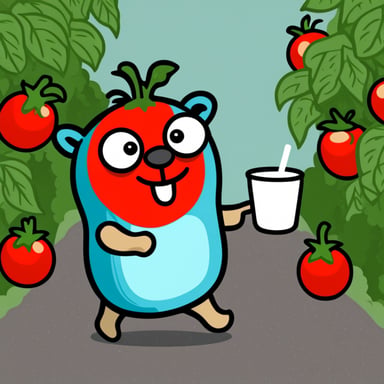 Go Blue Gopher loves tomatoes.