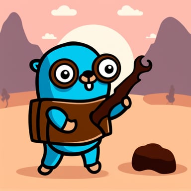 A go blue gopher that likes rust