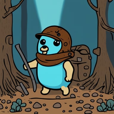 A go blue gopher that likes rust